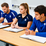 Swimming Instructor Course**

"A group of aspiring swimming instructors in a classroom setting, fully clothed in athletic wear and comfortable clothing, taking notes during a lecture on swimming techniques and safety procedures. The atmosphere is professional and attentive. Safe for work, appropriate content, fully clothed, professional, perfect anatomy, correct proportions, natural pose, well-formed hands, proper finger count, natural body proportions, high quality."

**