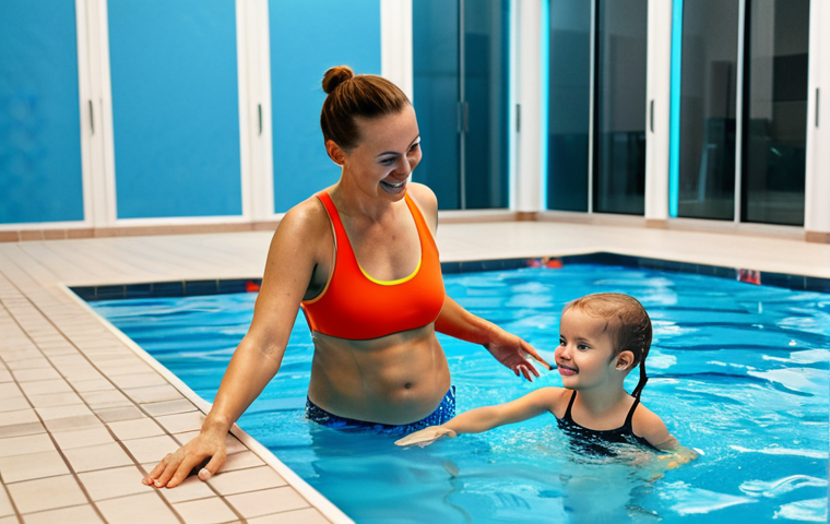 수영강사 홍보 방법 - Google My Business Feature**

"Exterior shot of a modern swimming school in Warsaw, Poland, with a c...